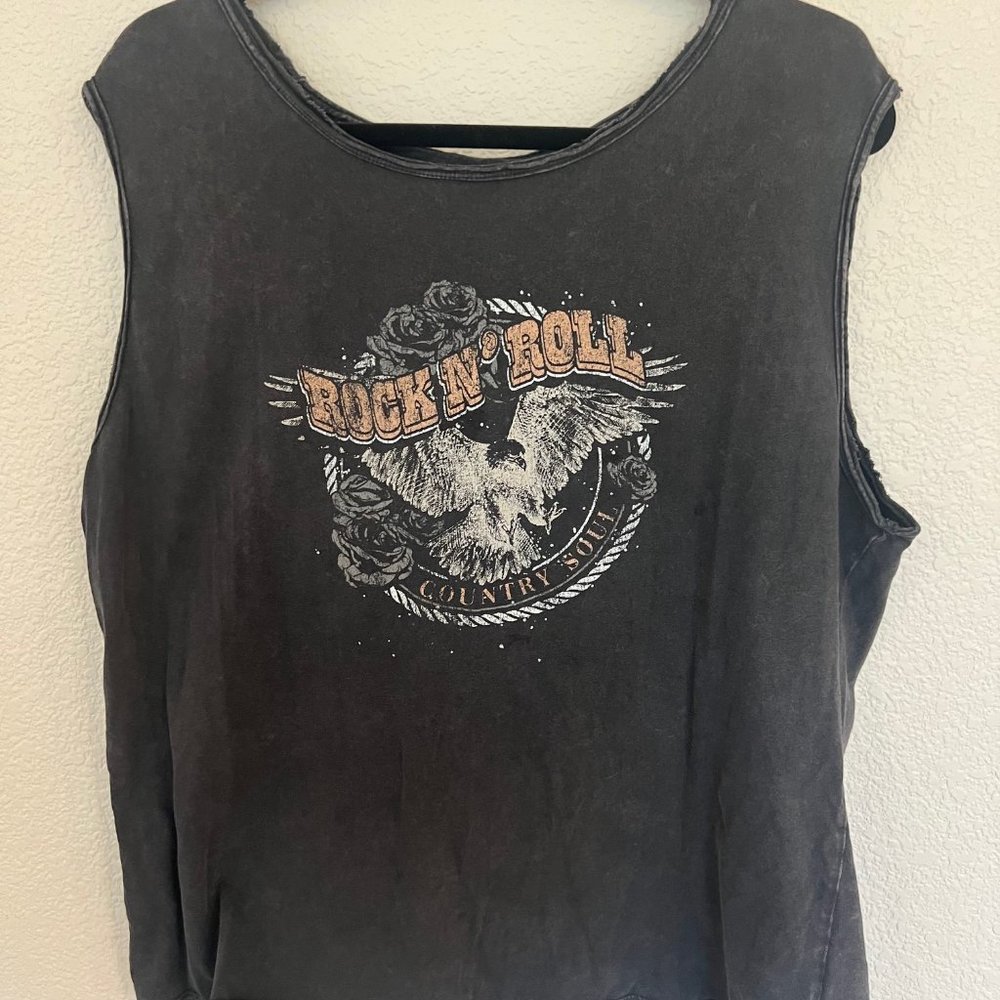 IDYLLWIND WOMEN'S ROCK N' ROLL RHINESTONE FRINGE TEE